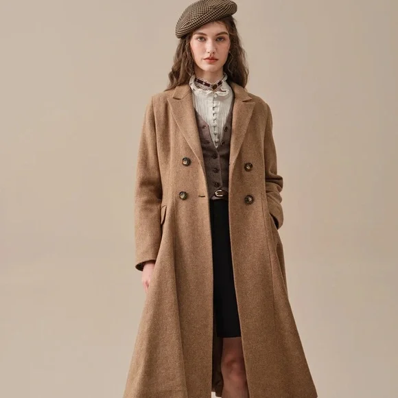 Linennaive The Roman Holiday 17 100% Wool Classic Coat - Picture 2 of 7